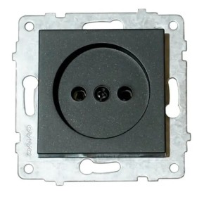 Механизм розетки 1-й врезн.16A 220V IP20 Ovivo Grano черный (600-000317-215)