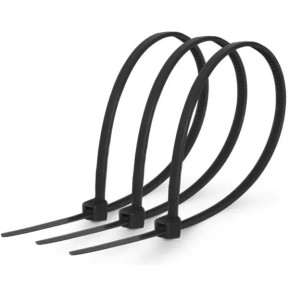 Стяжка кабельна 8х300 мм чорна 100 штук (S 9029)
