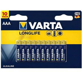 Батарейка VARTA LONGLIFE AAA BLI 10 ALKALINE (4103101461)