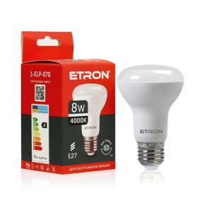 Лампа світлодіодна ETRON 8W 4200K E27 R63 1-ELP-070