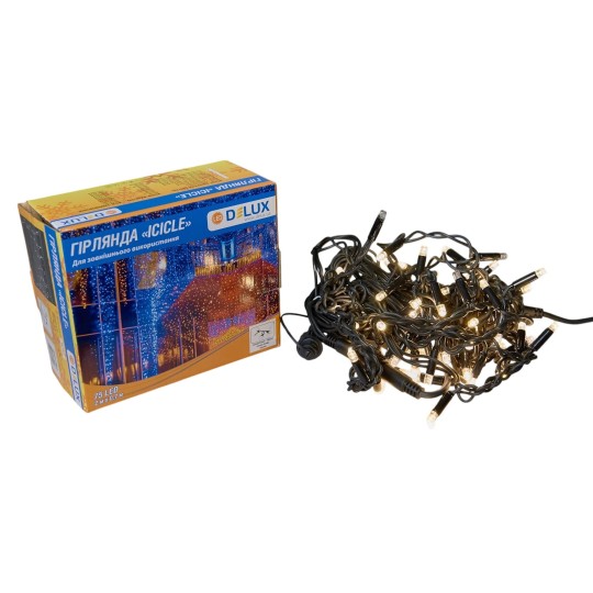 Гирлянда наружная Delux Icicle 75 LED 2x0.7 м (90020894)