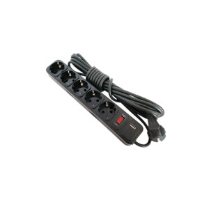 Мережевий фільтр КРЕТ 5 гнізд 4.5 м USB чорний (25576)