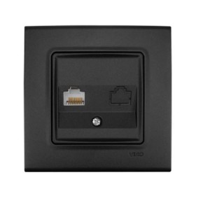 Розетка компьютерная Viko Linnera Черная Ночь (90404032)