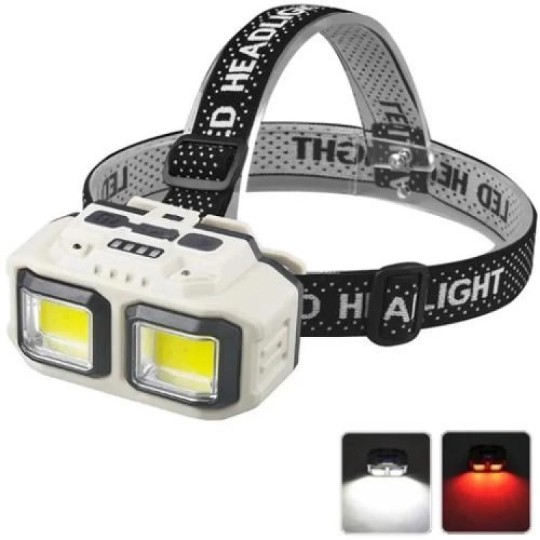 Ліхтар налобний HX-816S-2COB(white+red)