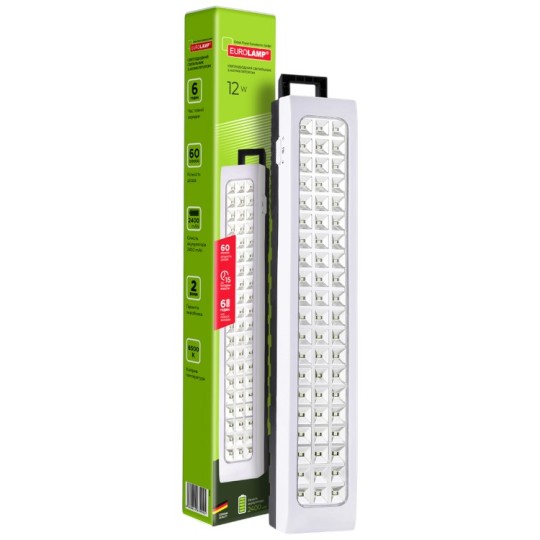 Cвітильник cвітлодіодний Eurolamp аварійний з акумулятором 12 W 60 SMD (EM-60SMD/12W)