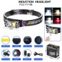 Фонарь налобный YY-19B-3SMD+2COB Motion Sensor White+Yellow+Red