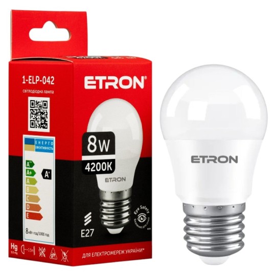 Лампа світлодіодна Etron 8 W E27 (1-ELP-042)