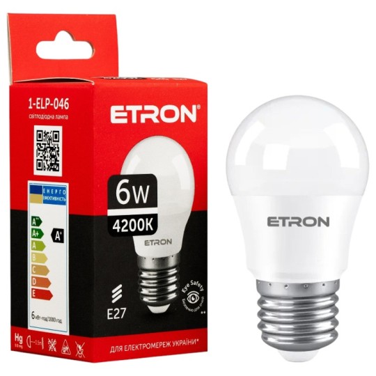 Лампа світлодіодна Etron 6 W E27 (1-ELP-046)