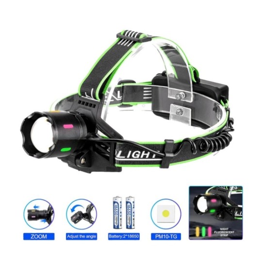 Налобный фонарь PLD-903-TG Night Vision Fluorescence 2х18650