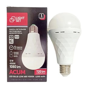 Лампа світлодіодна Light Set з акумулятором 2000 mAh 12W A80 4500K