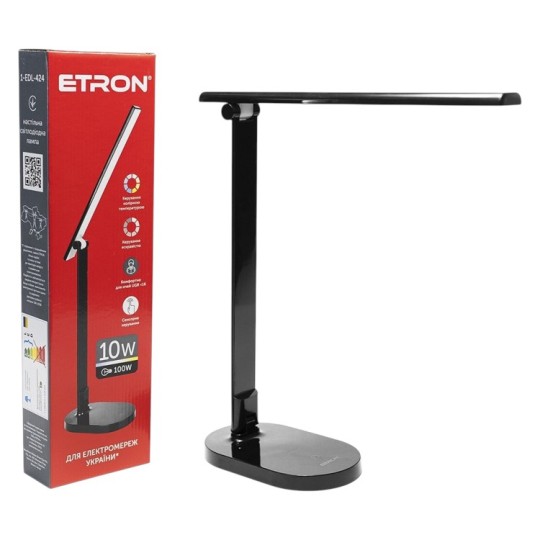 Настольная лампа Etron 1-EDL-424 10W Black