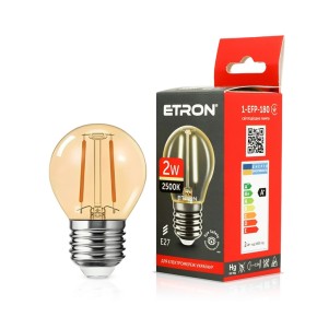 Лампа светодиодная филаментная Etron 1-EFP-180 2W 2500K E27 позолоченное стекло
