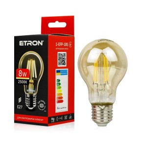 Лампа светодиодная филаментная Etron 1-EFP-185 8W 2500K E27 позолоченное стекло