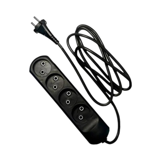 Удлинитель Neomax 4 гнезда 2 м без заземления Черный (NX510402)