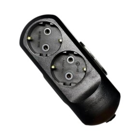 Колодка подвійна Neomax з заземленням Чорна (NX511200)