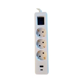 Мережевий фільтр 2E 3 гнізда 1хUSB-A 1хUSB-C 3 м з заземленням Білий (2E-SP315M3USBWH)