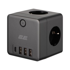 Мережевий адаптер 2E 4XSchuko чорний (2E-AD431BK)