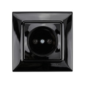 Розетка одинарная Viko Linnera S Черная (91402007)