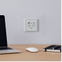 Розетка одинарна Ardero Soft із USB-A та Type-C срібло ER123USB-S (8669)