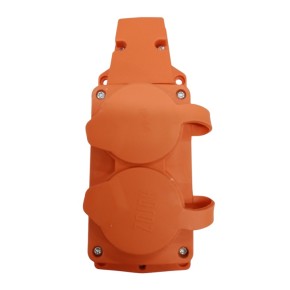Колодка подвійна Horoz Electric 16A 250V помаранчева (800-401-007)