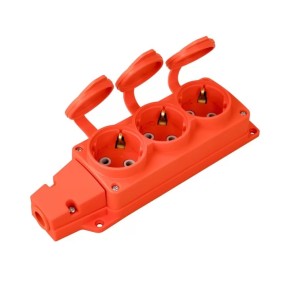 Колодка потрійна Horoz Electric 16A 250V помаранчева (800-401-008)