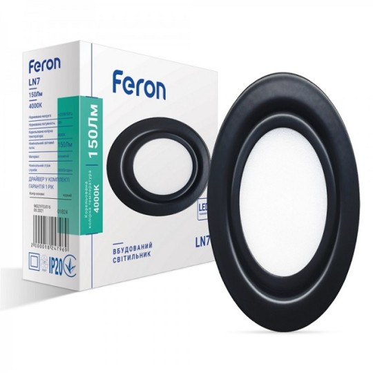 Светильник точечный светодиодный Feron LN7 3W 4000K черный (7281)
