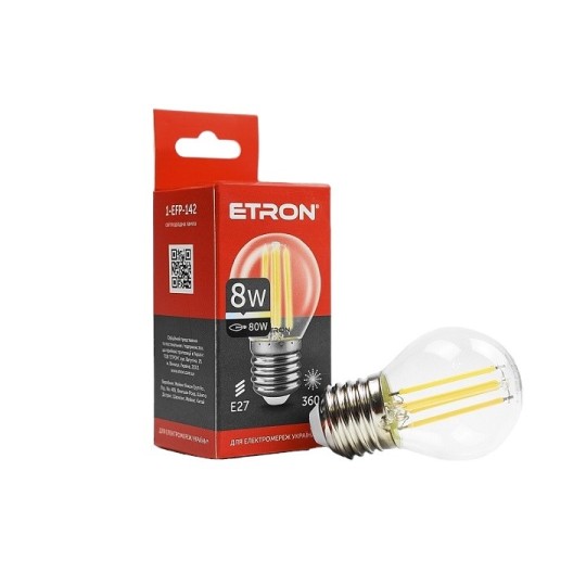 Лампа світлодіодна ETRON Filament Power G45 E27 8W 4200K (1-EFP-142)