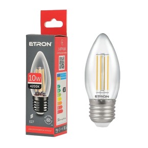 Лампа світлодіодна Etron Filament Power С37 E27 10W 4200K (1-EFP-116)