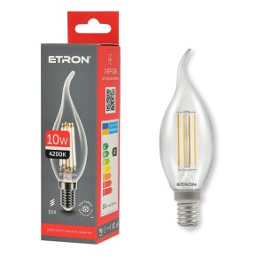 Лампа світлодіодна Etron Filament Power С37 tailed E14 10W 4200К (1-EFP-136)