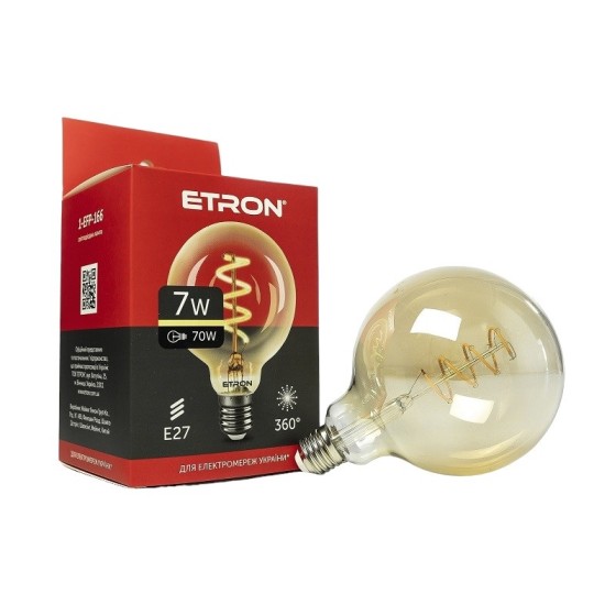 Лампа світлодіодна Etron Filament Power Vintage G125 7W 2700K E27 (1-EFP-166)