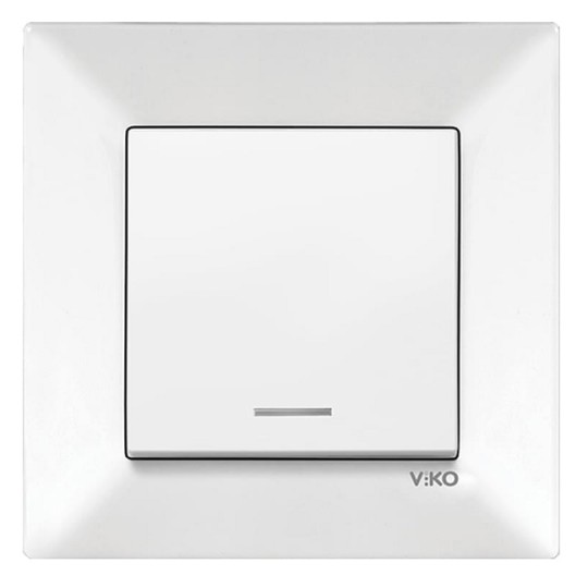 Выключатель одноклавишный Viko Meridian с подсветкой белый (90970019-WH)