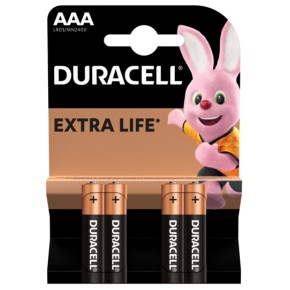 Лужні батарейки Duracell AAA, 4 шт. в упаковці