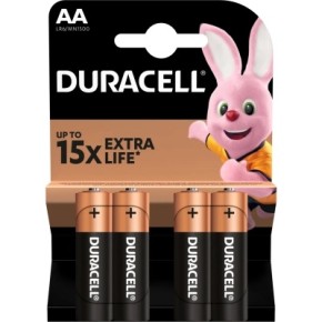 Щелочные батарейки Duracell AA, 4 шт. в упаковке