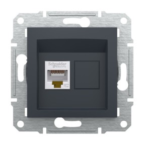 Розетка комп’ютерна Schneider Electric Asfora RJ45 антрацит EPH4300171