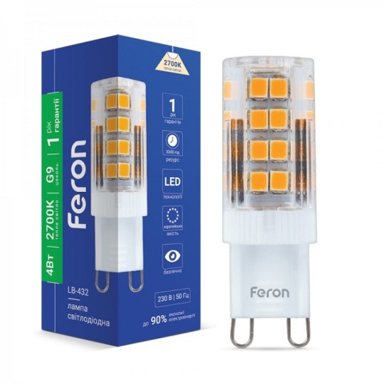 Лампа свiтлодiодна Feron LB-432 4W G9 2700K (5291)