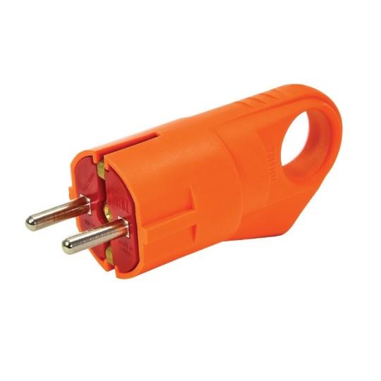 Вилка каучуковая угловая Horoz Electric 16А 250 V оранжевая (40 300-001-806)