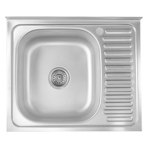 Кухонная мойка накладная Fornax 50x60х18 см (AISI 304) 0.6 мм Z5636 R (фартук справа)