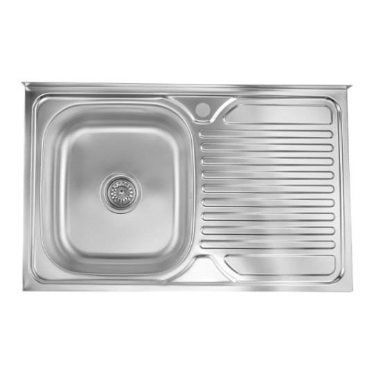 Кухонна мийка накладна Fornax 50x80х15 см (AISI 201) 0.5 мм Z5825 R (фартух праворуч)