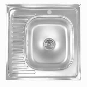 Кухонна мийка накладна Fornax 60x60х17.9 см (AISI 304) 0.6 мм Z6636 LD (фартух зліва)