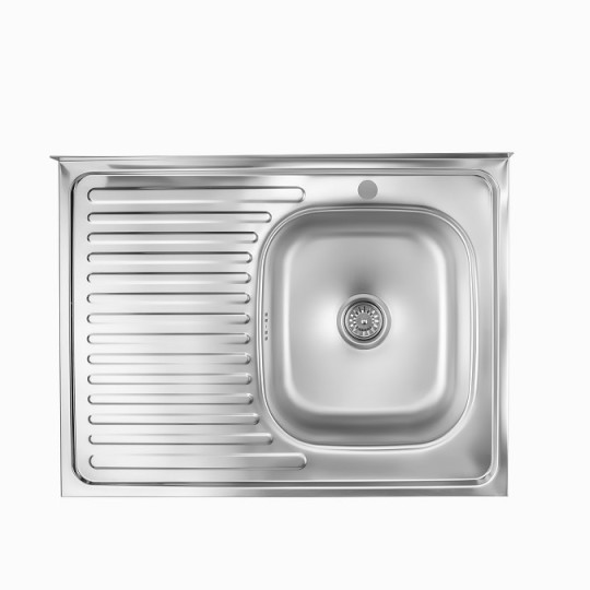 Кухонна мийка накладна Fornax 60x80х15 см (AISI 200) 0.5 мм Z6825 L (фартух зліва)