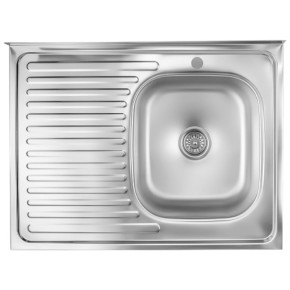 Кухонна мийка накладна Fornax 60x80х15 см (AISI 200) 0.5 мм Z6825 L (фартух зліва)