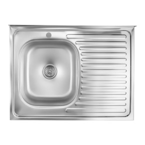 Кухонна мийка накладна Fornax 60x80х15 см (AISI 201) 0.5 мм Z6825 R (фартух праворуч)