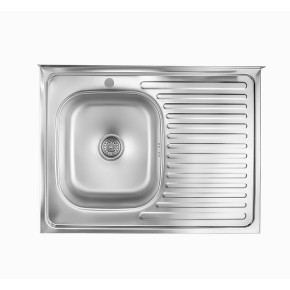 Кухонна мийка накладна Fornax 60x80х18 см (AISI 304) 0.6 мм Z6836 RD (фартух праворуч)