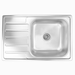 Кухонна мийка врізна 49x75х20 см (AISI 304) 0.7 мм NG75D (декор)
