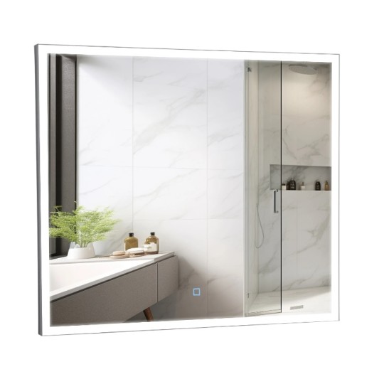 Дзеркало Aqua Rodos Luce black 80х70 см sensor з підсвіткою (27307)