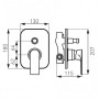Смеситель для ванны Ferro Algeo Square BAQ7P