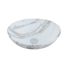 Умивальник накладний Cabo Venus Light Round Marble 40.5х33х14 см