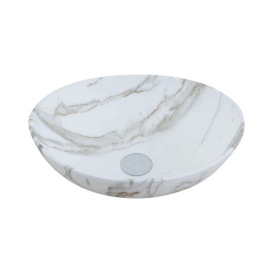 Умывальник накладной Cabo Venus Light Round Marble 40.5х33х14 см