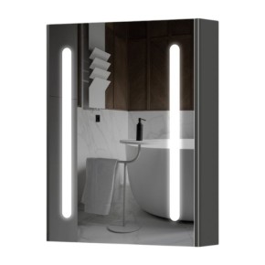 Дзеркальна шафа Aquarius Silver 60 Графіт з LED підсвіткою