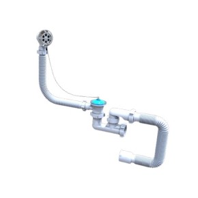 Сифон для ванны Flat-steamer SVD-03 из нерж. выпуском и переливом с гибкой трубой